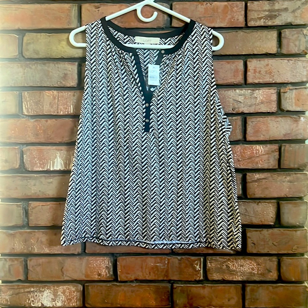 LOFT sleeveless blouse, Size Large